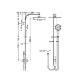 Nero Rain Round Shower System - Double Hose Matte Black